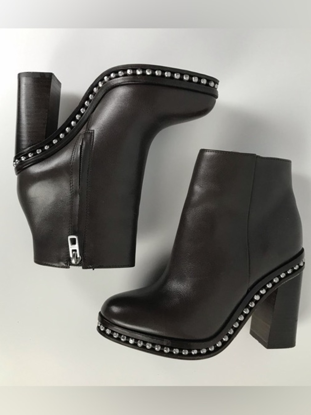 Coach Justina Leather Ankle Boots in Black Size 7.5 NIB